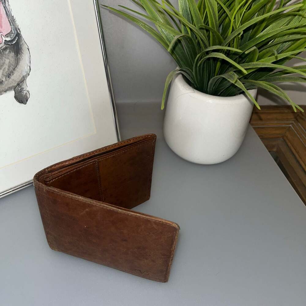 Valentino Garavani Vintage Brown Leather Bifold Wallet